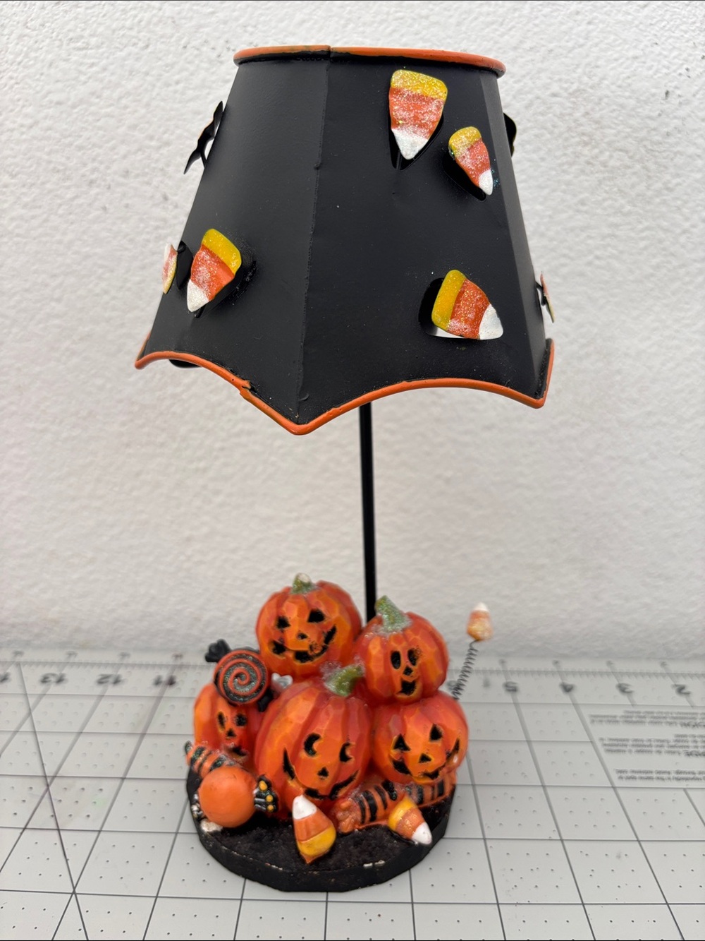 Halloween Pumpkin Cluster Table Lamp - Tea light holder - Black and Orange